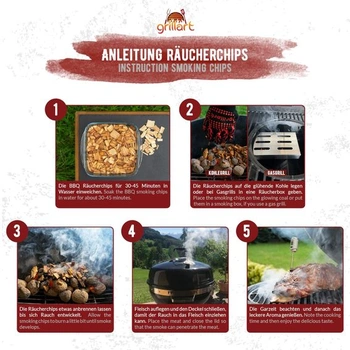 Grillart® Premium BBQ Smoking Chips Mix XL sada 4 kusů pro tu speciální kouřovou chuť – vysoce