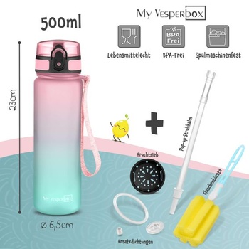 Dětská láhev na pití My Vesperbox® [500 ml] - Vhodná pro perlivou vodu a nepropustná - Dětská láhev