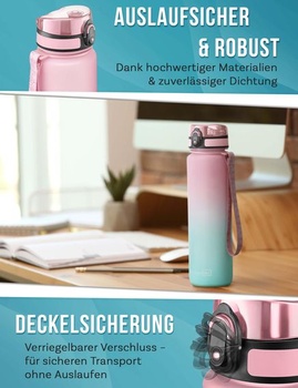 Detská fľaša na pitie My Vesperbox® [500 ml] - Vhodná pre perlivú vodu a nepriepustná - Detská fľaša