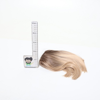 FESHFEN Ombre blond krátka bob parochňa s ofinou, 28 cm rovná ombre blond parochňa na karneval,