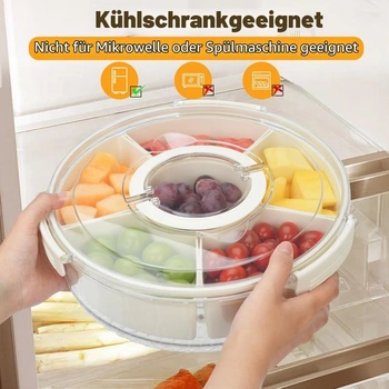 Krabička na svačinu s přihrádkami, 6 vyjímatelných přihrádek, otočný tác na svačinu o 360°,