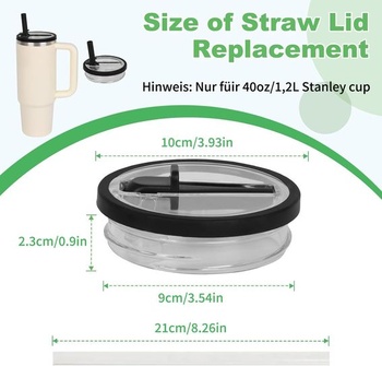 2 náhradní víčka pro kelímky Stanley 40oz/1,2 l, opakovaně použitelná víčka na kelímky Stanley,