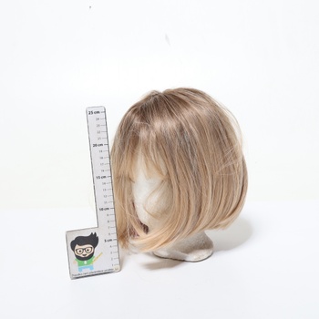 FESHFEN Ombre blond krátka bob parochňa s ofinou, 28 cm rovná ombre blond parochňa na karneval,