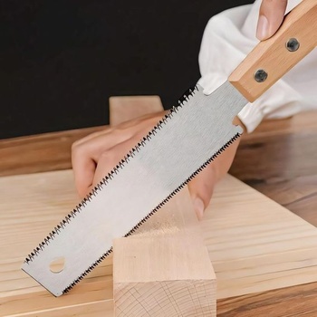 Joyan Malá ruční pila, japonská ruční pila, oboustranná tažná pila 12/17 TPI, lehká ruční pila s