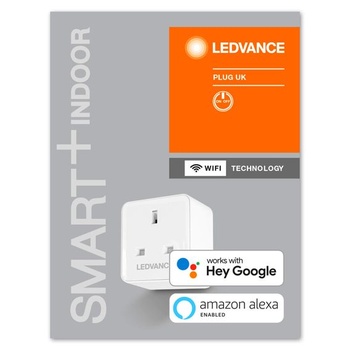 Múdra prepínateľná zásuvka Ledvance s technológiou WiFi pre britské zástrčky, s meraním spotreby,