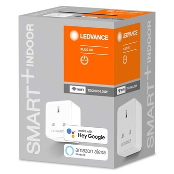 Múdra prepínateľná zásuvka Ledvance s technológiou WiFi pre britské zástrčky, s meraním spotreby,
