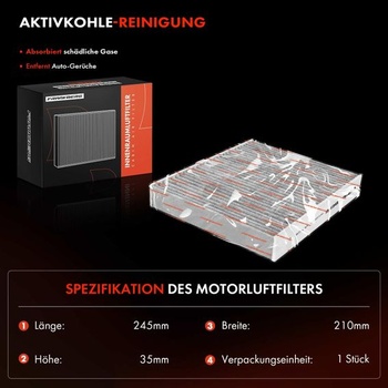 Frankberg kabínový vzduchový filter peľový filter s filtrom s aktívnym uhlím 3M5J19G244AA