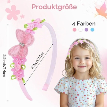 Vobobe 4dielne kvetinové čelenky, sponky do vlasov pre dievčatá