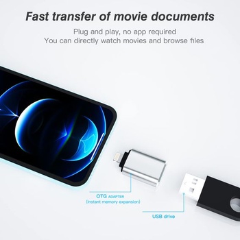 Adaptérový kábel USB Lightning na konektor pre slúchadlá pre iPhone, certifikovaný Apple MFi, OTG