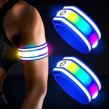 Náramok Ylzzrs LED, reflexný, svetelný, 2 ks