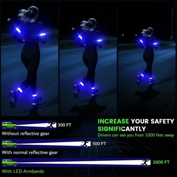 Náramok Ylzzrs LED, reflexný, svetelný, 2 ks