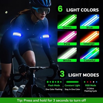 Náramok Ylzzrs LED, reflexný, svetelný, 2 ks