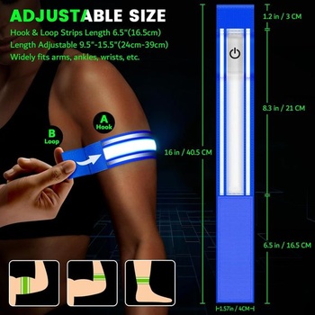 Náramok Ylzzrs LED, reflexný, svetelný, 2 ks