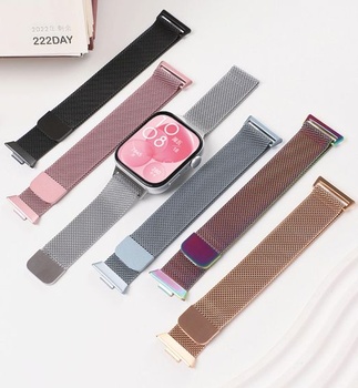 Magnetický milánsky remienok SOLOLUP pre Huawei Watch Fit 5/5 Pro/4/4 Pro/3 Band 01-ružový