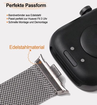 Magnetický milánský řemínek SOLOLUP pro Huawei Watch Fit 5/5 Pro/4/4 Pro/3 Band 01-růžový