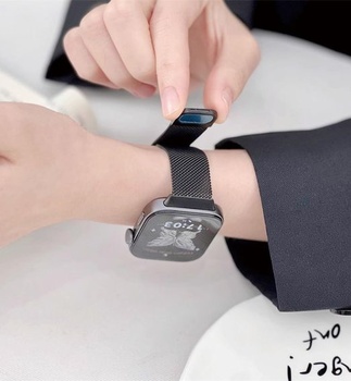 Magnetický milánsky remienok SOLOLUP pre Huawei Watch Fit 5/5 Pro/4/4 Pro/3 Band 01-ružový