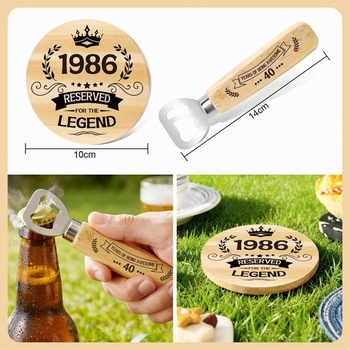 Dárek k 40. narozeninám pro muže, 1986: Pivní sklenice s gravírováním a otvírákem, 500ml
