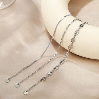 Joya Love Zlatá a strieborná retiazka z nerezovej ocele, vodotesné náramky pre ženy, stohovateľné,