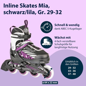 Dětské brusle Hudora fialové, unisex vel.33-36