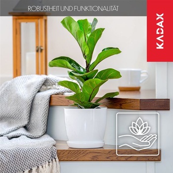 Kvetináč KADAX s tanierikom Ø 12 cm, biely kvetináč pre vnútorné aj vonkajšie použitie, ideálny do
