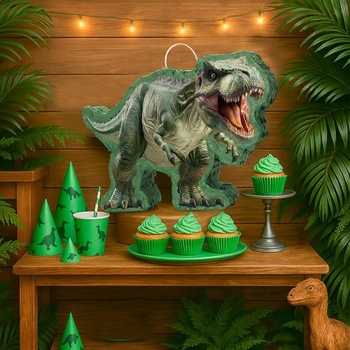 WERNNSAI Pinata s dinosaurom – Pinata s Tyrannosaurom a prútikom pre deti, chlapcov, dekorácie na