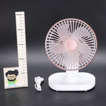 Veľmi tichý stolný ventilátor, malý ventilátor 16,5 cm, automatická oscilácia, 4 rýchlosti, silný