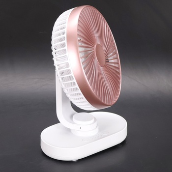 Veľmi tichý stolný ventilátor, malý ventilátor 16,5 cm, automatická oscilácia, 4 rýchlosti, silný