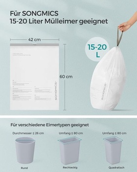 Odolné pytle na odpad SONGMICS 20 l