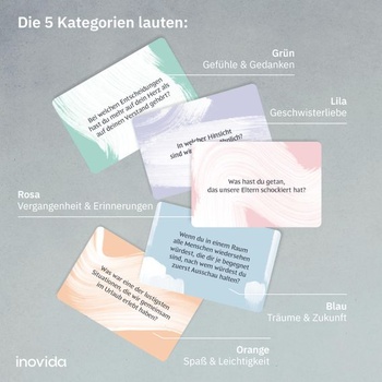 Kartová hra Inovida Deep Talk pre súrodencov – 100 otázok o detstve, spomienkach a snoch – Karty