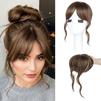 Flufymooz Clip-in ofina, 30 cm dlhá francúzska ofina s časťou na spánkoch, predlžovanie vlasov pre