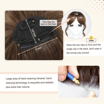 Flufymooz Clip-in ofina, 30 cm dlhá francúzska ofina s časťou na spánkoch, predlžovanie vlasov pre