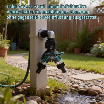 Dvojcestný rozdeľovač vody s uzatváracími ventilmi pre 1/2