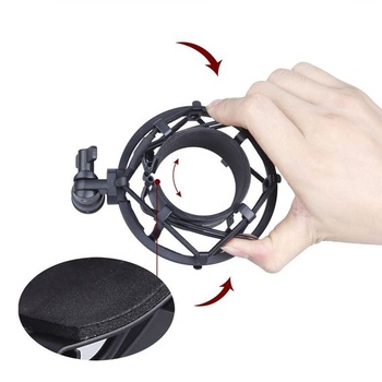 Univerzální držák mikrofonu Koolertron s tlumičem, pro 50mm kondenzátorové mikrofony, černý