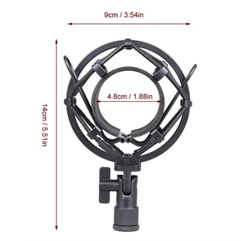 Univerzální držák mikrofonu Koolertron s tlumičem, pro 50mm kondenzátorové mikrofony, černý