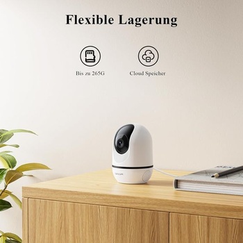 WUUK 4MP vnitřní bezpečnostní kamera, WiFi IP kamera pro domácí mazlíčky s aplikací, 360°