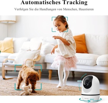 WUUK 4MP vnitřní bezpečnostní kamera, WiFi IP kamera pro domácí mazlíčky s aplikací, 360°