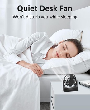 PALATALA stolní ventilátor, mini ventilátor, USB ventilátor se 3 rychlostmi a 360° rotací,
