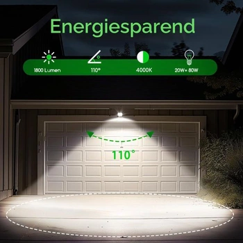Venkovní LED reflektory Aigostar 20W, balení po 2 kusech, přírodní bílá 4000K 1800 lumenů,