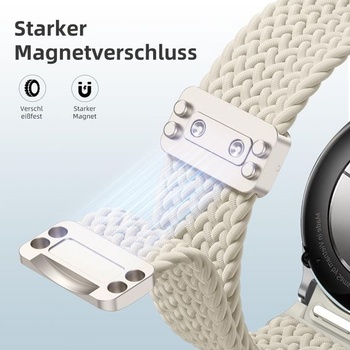 Nylonový náramek Upeak kompatibilní s Samsung Galaxy Watch 7 6 4 5 40mm 44mm krémový