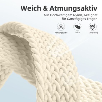Nylonový náramok Upeak kompatibilný s Samsung Galaxy Watch 7 6 4 5 40mm 44mm krémový