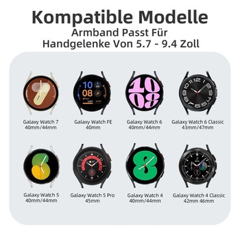 Nylonový náramek Upeak kompatibilní s Samsung Galaxy Watch 7 6 4 5 40mm 44mm krémový