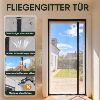 Sekey magnetická síť proti hmyzu na balkonové dveře, ochrana proti hmyzu pro boční otevírání,