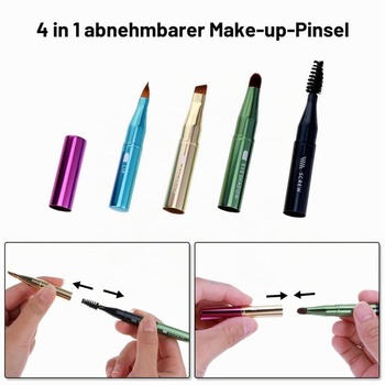 Sada štětců na make-up simarro 4 v 1, přenosná, cestovní, velikost, barva