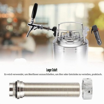 Pivný kohútik MAGT s dlhým hriadeľom, závit 98,5 mm G5/8 palca, dlhý hriadeľ pre nastaviteľný