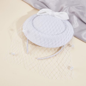 Dámsky klobúk NICENEEDED Vintage Fascinator, pokrývka hlavy s mašľou a čipkou v štýle 20. a 50.