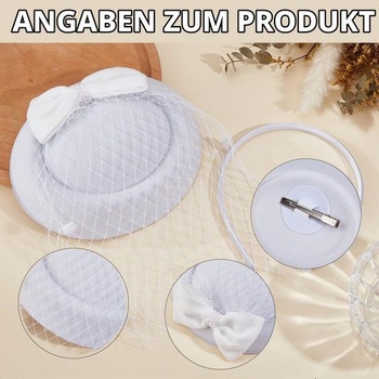 Dámsky klobúk NICENEEDED Vintage Fascinator, pokrývka hlavy s mašľou a čipkou v štýle 20. a 50.
