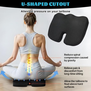 Tvarovaný ortopedický sedák na kostrč, gélový sedák na kostrč, ergonomický sedák na kancelársku
