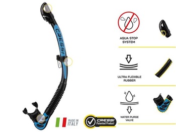 CRESSI Alpha Ultra Dry Snorkel - Suchý šnorchel na potápanie, freediving a šnorchlovanie, univerzálny