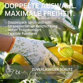 Zahradní rukavice Gebol Flower Duo, 2 páry, velikost 7/S, prodyšné, dámské 7/S 2 páry