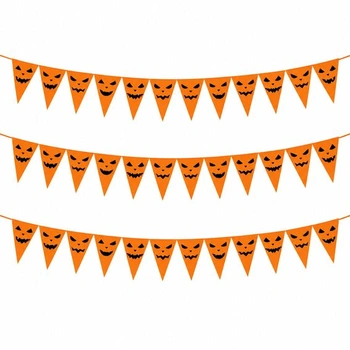 Halloweenska girlanda, 3 x 2 m reťaz s tekvicovou vlajkou z…